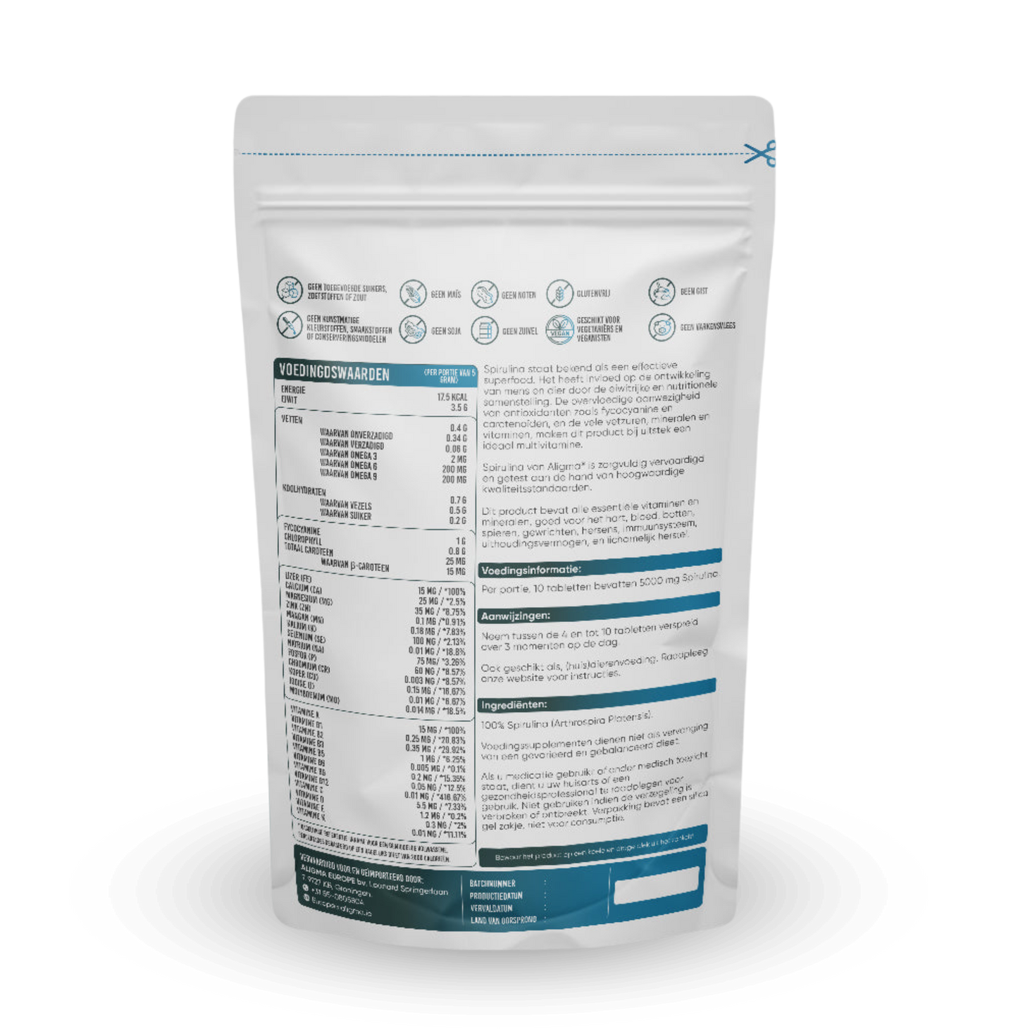 Chlorella en Spirulina tabletten Bundel (500+500 tabletten)