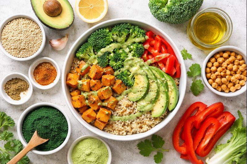 Spirulina & Zoete Aardappel Buddha Bowl