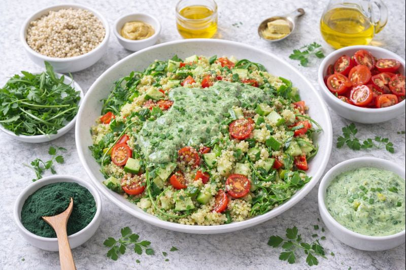 Quinoasalade met Chlorella Dressing