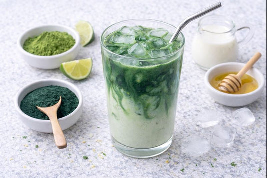 Matcha–Spirulina Iced Latte
