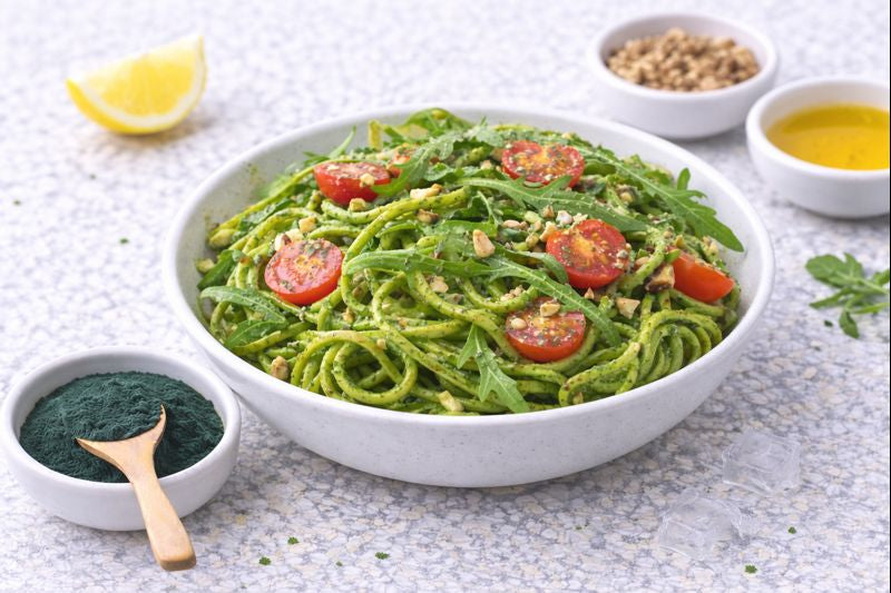 Pasta met Groene Algenpesto