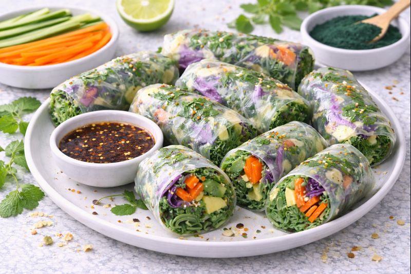 Spirulina spring rolls