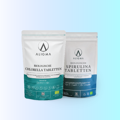 Chlorella en Spirulina tabletten Bundel (500+500 tabletten)