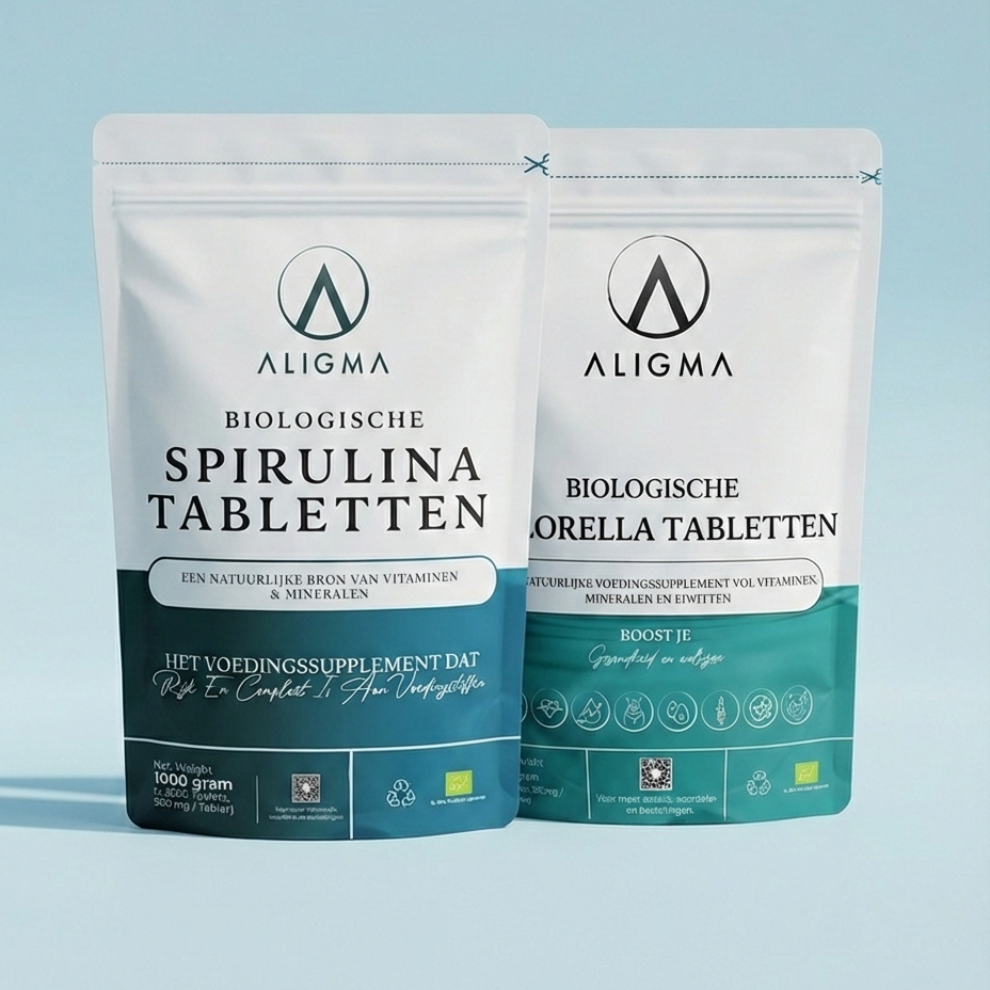 Chlorella- und Spirulina-Tabletten-Bündel (500+500 Tabletten)