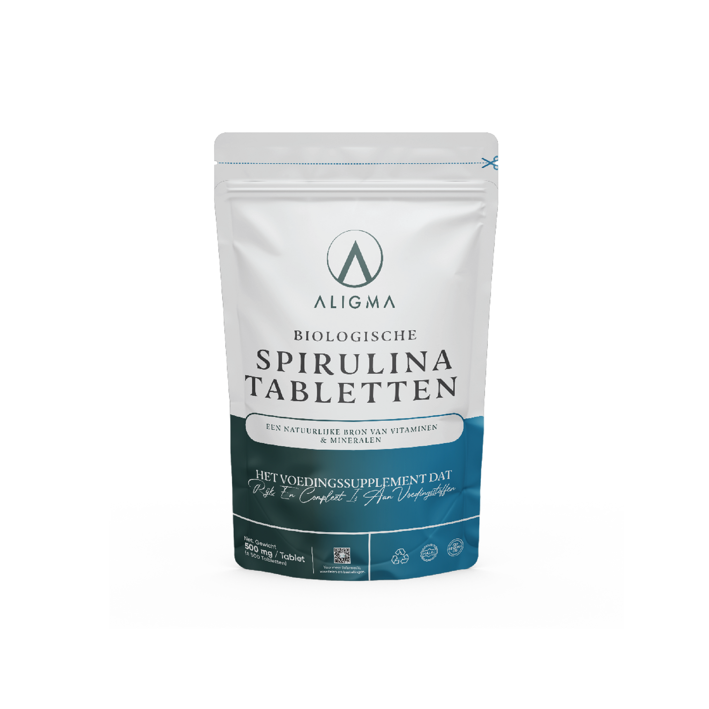 Biologische Spirulina tabletten (500 mg per tablet)