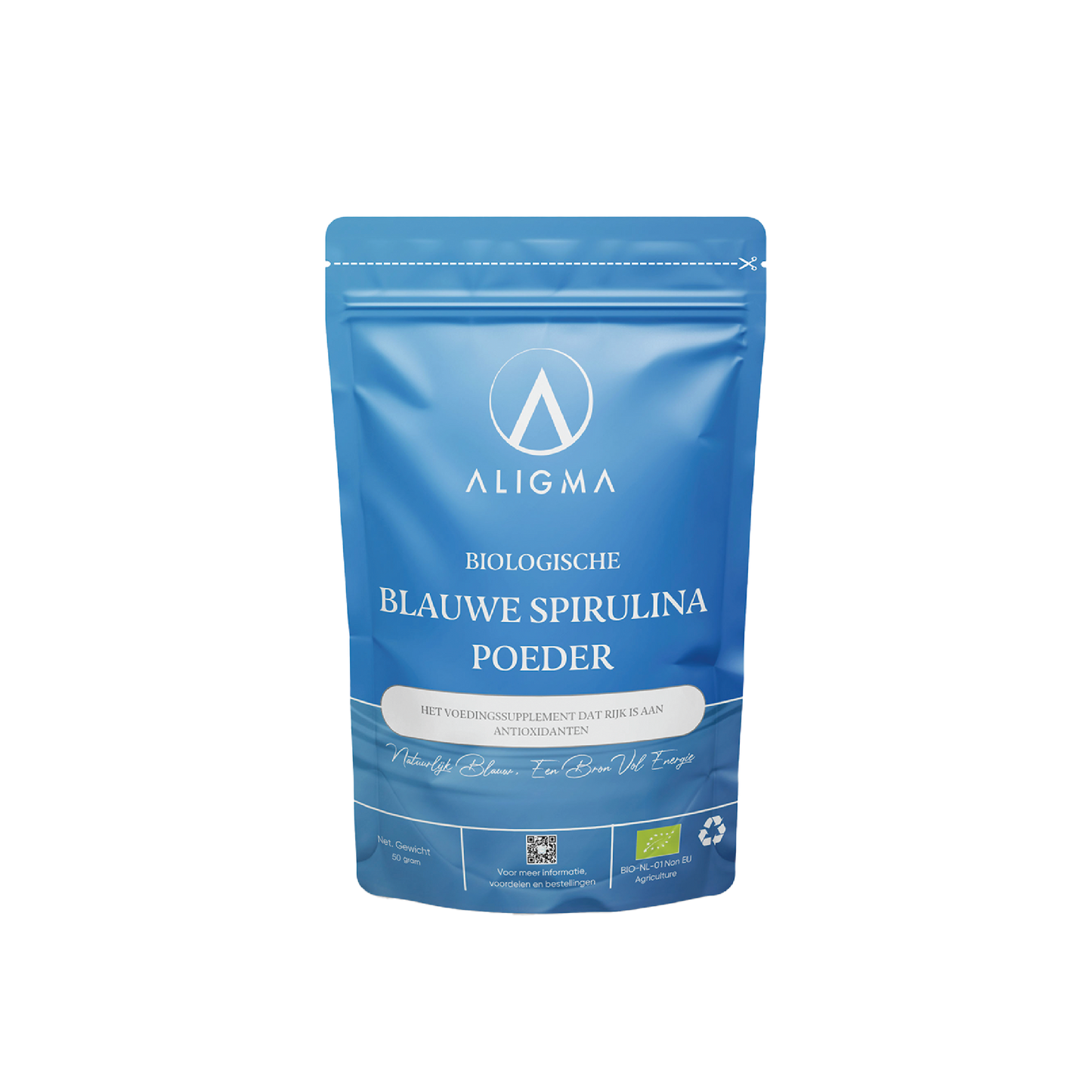 Biologische Blauwe Spirulina poeder superfood 75 gram
